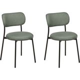 CASEY - Eetkamerstoelen set van 2 - Groen - Polyester