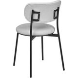 Set van 2 eetkamerstoelen grijs zonder armleuningen polyester zitting metalen poten eetkamer moderne stijl