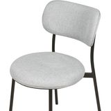 Set van 2 eetkamerstoelen grijs zonder armleuningen polyester zitting metalen poten eetkamer moderne stijl