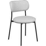 Set van 2 eetkamerstoelen grijs zonder armleuningen polyester zitting metalen poten eetkamer moderne stijl