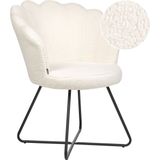 Beliani LOVELOCK - Fauteuil - Wit - Bouclé