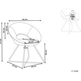 Fauteuil off-white gestoffeerde bouclé getuft zonder armleuningen kruis basis staal frame retro ontwerp