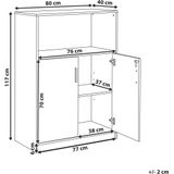 Opbergkast lichtgrijs met wit vezelplaat locker archiefkast kantoorkast open planken 2 deuren werkkamer thuiskantoor