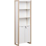 JOHNSON - Boekenkast met Locker - Lichthout/Wit - Vezelplaat