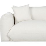 Gestoffeerde bank crème polyester 3-ztisbank met sierkussens woonkamer sofa