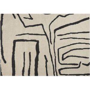 KOLPUR - Vloerkleed - Beige/Zwart - 160 x 230 cm - Polyester
