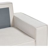 Rechtszijdig hoekbank slaapbank beige stof polyester 3-zits L-vorm bedbank met kussens slaapfunctie modern woonkamer