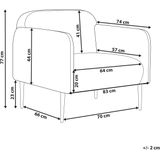 Fauteuil grijs en zwart linnen stof metalen poten 83 x 74 x 77 cm kuipstoel gestoffeerd reto art deco