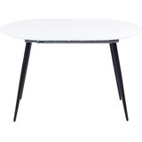 EFTALIA - Uitschuifbare eettafel - Wit - 120/160 x 80 cm - MDF