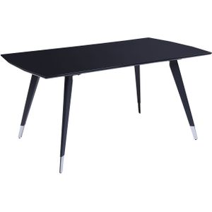 Beliani MOSSLE - Rechthoekige eettafel - Zwart - 160 x 90 cm - MDF
