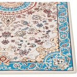 GORDES - Loper tapijt - Beige/Blauw - 80 x 300 cm - Polyester