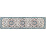 GORDES - Loper tapijt - Beige/Blauw - 80 x 300 cm - Polyester