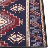 KANGAL - Loper tapijt - Blauw/Rood - 80 x 240 cm - Polyester