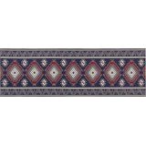 KANGAL - Loper tapijt - Blauw/Rood - 80 x 240 cm - Polyester