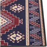 KANGAL - Loper tapijt - Blauw/Rood - 80 x 300 cm - Polyester