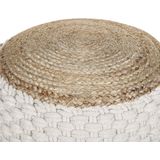 AIZA - Poef - Wit/Beige - Jute