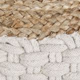 AIZA - Poef - Wit/Beige - Jute