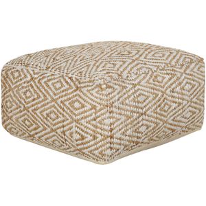 MASKI - Poef - Beige/Wit - Jute