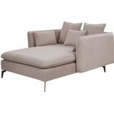 Beliani CHARMES - Chaise Longue - Taupe - Polyester