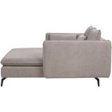 Beliani CHARMES - Chaise Longue - Taupe - Polyester