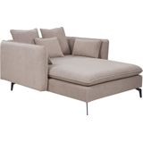 Beliani CHARMES - Chaise Longue - Taupe - Polyester