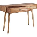 Sidetable licht hout acaciahout met 2 laden dressoir slank rustieke stijl bijzettafel