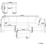 Driezitsbank met ottomaan modulair bruin polyester 5-zits moderne stijl woonkamer met armleuningen