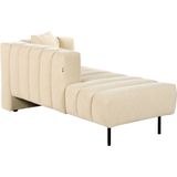 Beliani LANNILS - Chaise longue-Beige-Fluweel