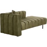 Beliani LANNILS - Chaise longue - Groen - Linkszijdig - Fluweel