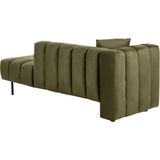 Beliani LANNILS - Chaise longue - Groen - Linkszijdig - Fluweel