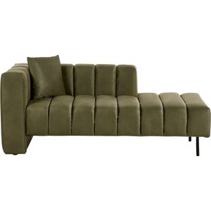 LANNILS - Chaise longue - Groen - Linkszijdig - Fluweel