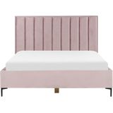 SEZANNE - Bed met opbergruimte - Roze - 180 x 200 cm - Fluweel