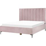 SEZANNE - Bed met opbergruimte - Roze - 180 x 200 cm - Fluweel