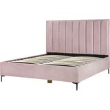 Beliani SEZANNE  - Bed met opbergruimte - Roze - 180 x 200 cm - Fluweel