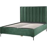 Beliani SEZANNE  - Bed met opbergruimte - Donkergroen - 160 x 200 cm - Fluweel