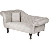 LATTES II - Chaise longue - Taupe - Linkerzijde - Fluweel