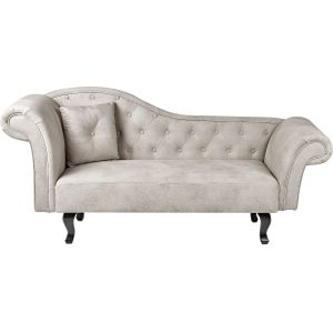 LATTES II - Chaise longue - Taupe - Linkerzijde - Fluweel