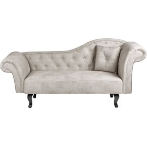 LATTES II - Chaise longue - Taupe - Rechterzijde - Fluweel