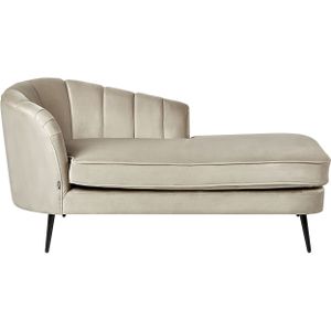 ALLIER - Chaise longue - Beige - Linkerzijde - Fluweel