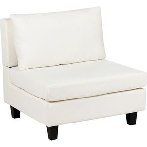 1-zits module stuk wit stof gestoffeerde fauteuil met kussens modulair stuk bank element