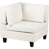 1-zits module hoekstuk wit stof gestoffeerde fauteuil met kussens modulair stuk bank element