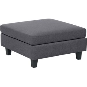 Ottomane Dunkelgrau Stoffbezug mit Schwarzen Beinen Modern Quadratisch Wohnzimmer Schlafzimmer Ausstattung Sitzmöbel Fußhocker