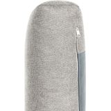 Fauteuil set van 2 lichtgrijs stof gestoffeerd polyester kussens rugkussens klassieke stijl woonkamer bank zetel