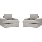 Beliani ALLA - Fauteuil set van 2 - Lichtgrijs - Polyester