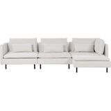 Modulaire hoekbank linkszijdig beige corduroy 3-zits driezitsbank sofa modern ontwerp woonkamer