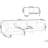Modulaire hoekbank rechtszijdig beige corduroy 3-zits driezitsbank sofa modern ontwerp woonkamer