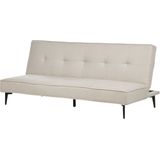 Slaapbank beige polyester stof 3-zits zonder armleuningen converteerbare bank modern minimalistisch ontwerp
