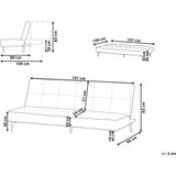 Beliani ESSVIK - Slaapbank 3-zits - Donkergrijs - Polyester