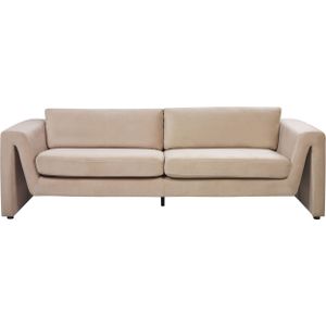 MAUNU - Driezitsbank - Beige - Fluweel