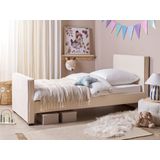 Beliani TEENIE - Eenpersoonsbed - Beige - 90 x 200 cm - Fluweel